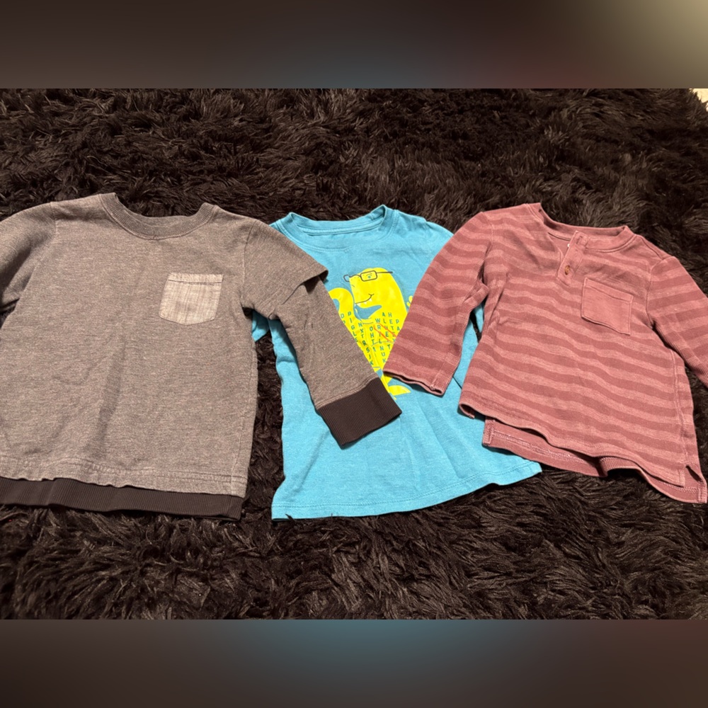 Gray, Blue, and Maroon Kids Shirts Set
